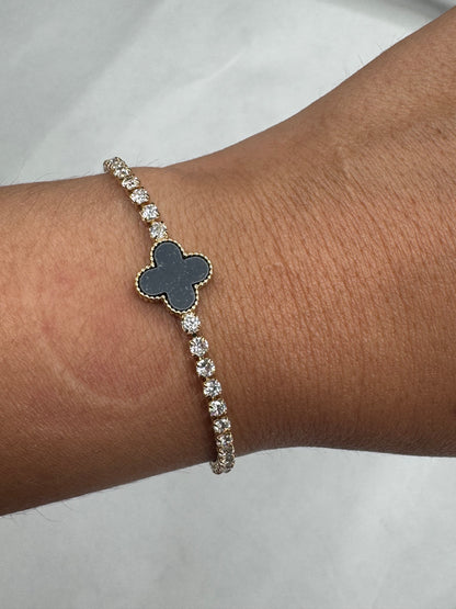 Black flower diamond bracelet
