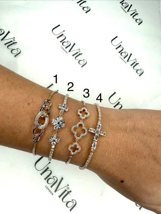 Adjustable diamond bracelets 1-4