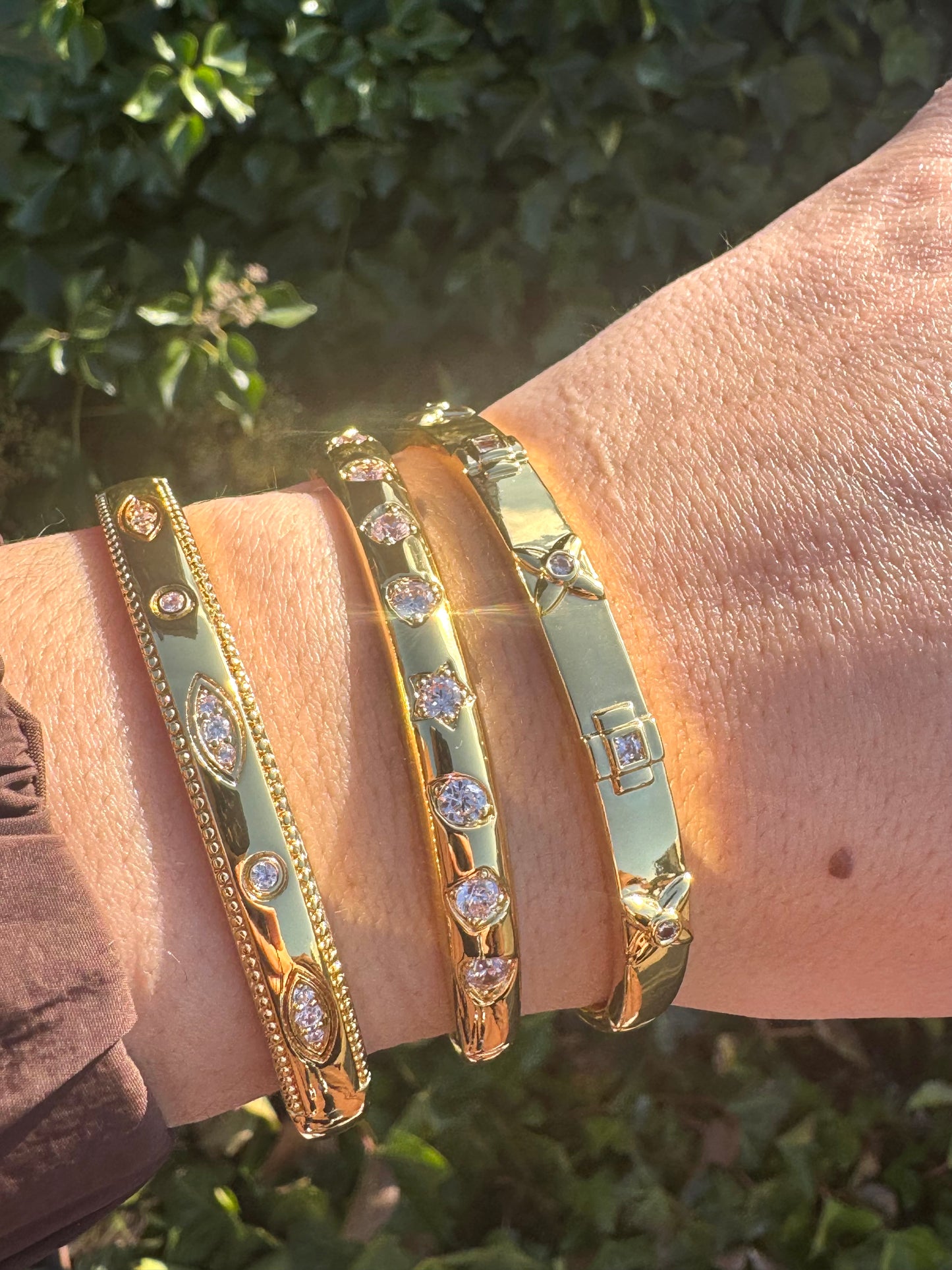 Diamond Gold Bangles - 3 options