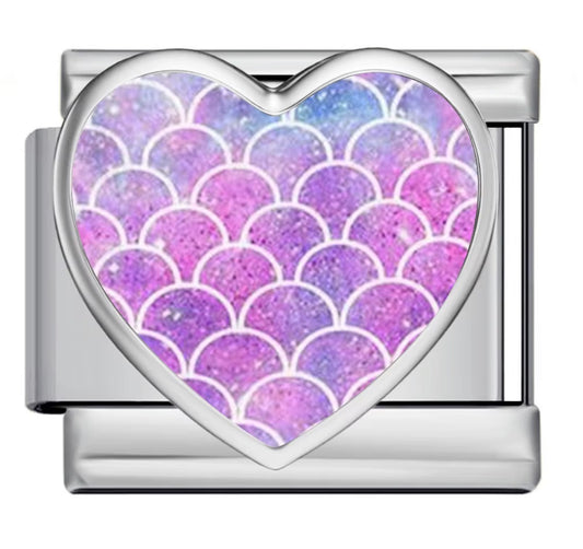 PINK MERMAID HEART - SILVER