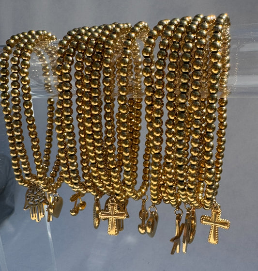 Gold beaded bracelet - various designs