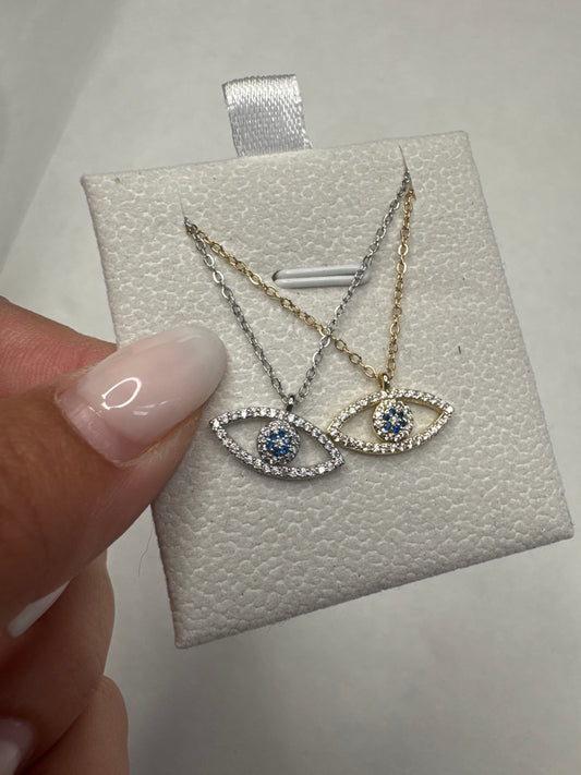 Evil eye necklace - gold or silver