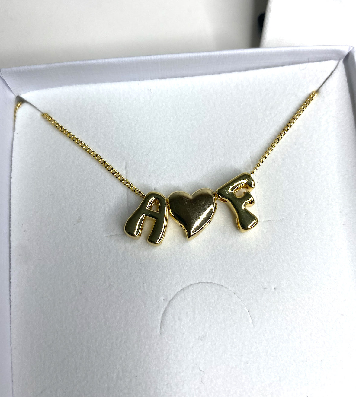 Italic Medium Plain Initial Letter Necklace - GOLD (4 letters included)