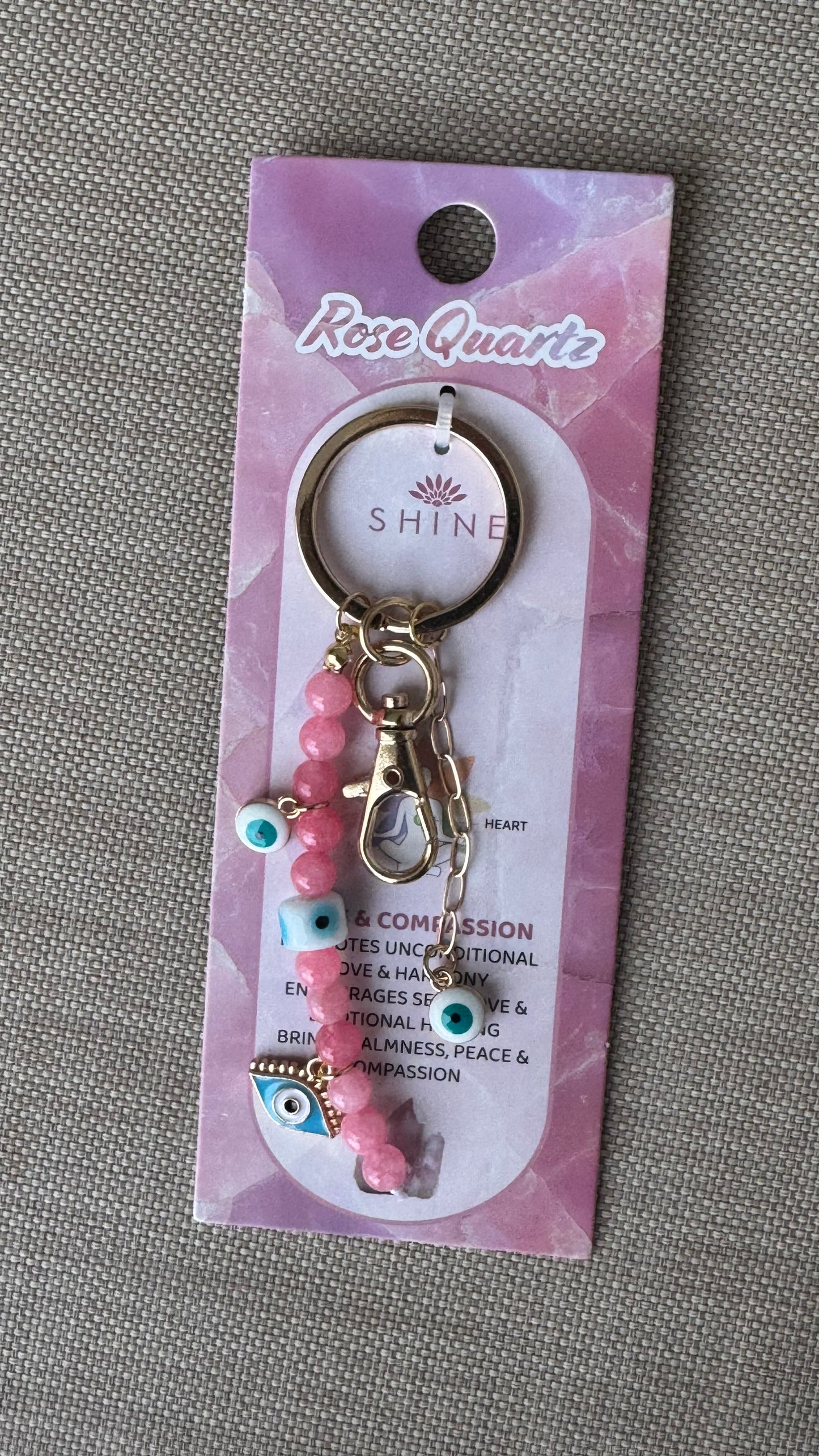Evil eye keyring - pink or turquoise