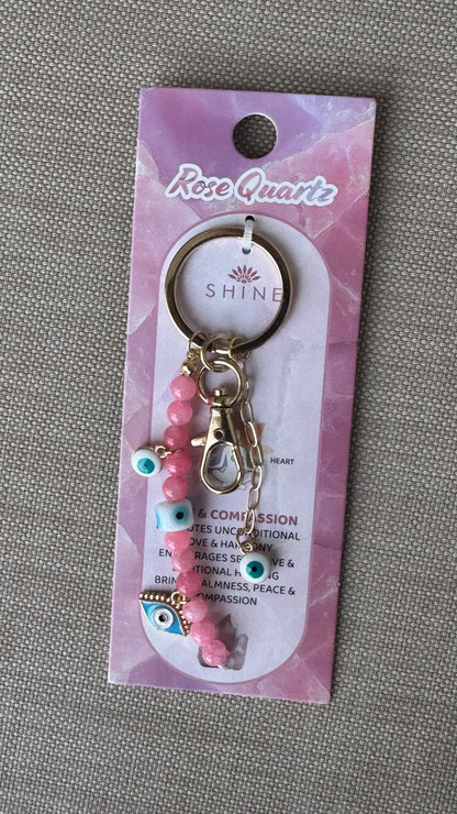 Evil eye keyring - pink or turquoise