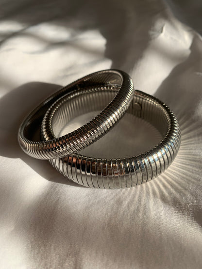 Cuffed Bangles x2 - gold or silver