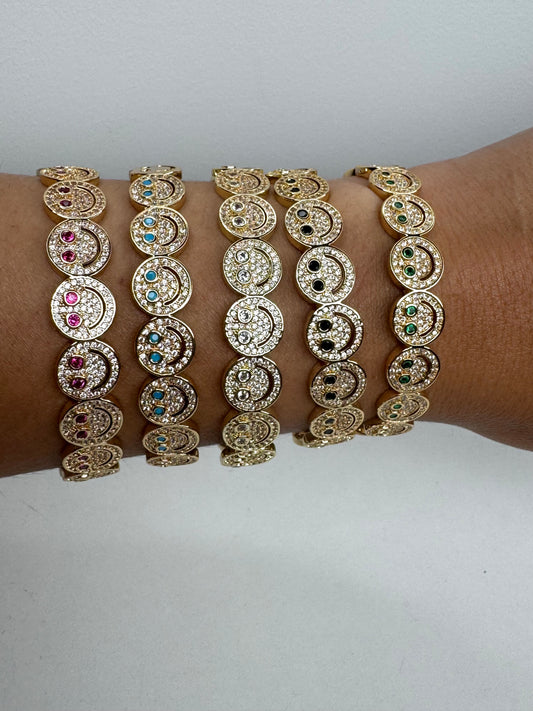 Smiley face diamond bangles - 5 options