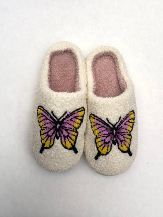 Pink butterfly slippers