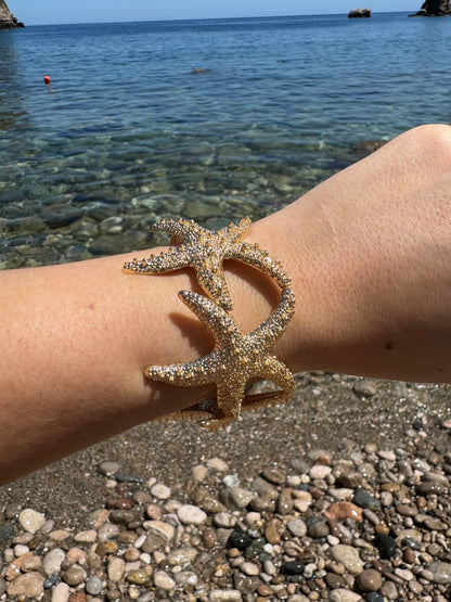 Gold Elastic Starfish Bangle