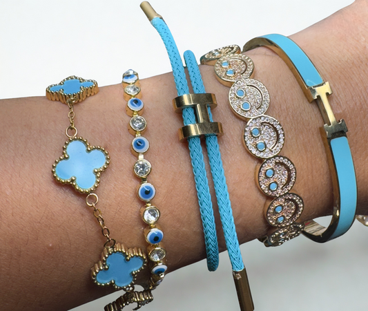 Baby blue & Gold multi Stack