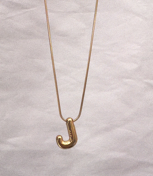 Bubble Initial Letter Necklace - GOLD