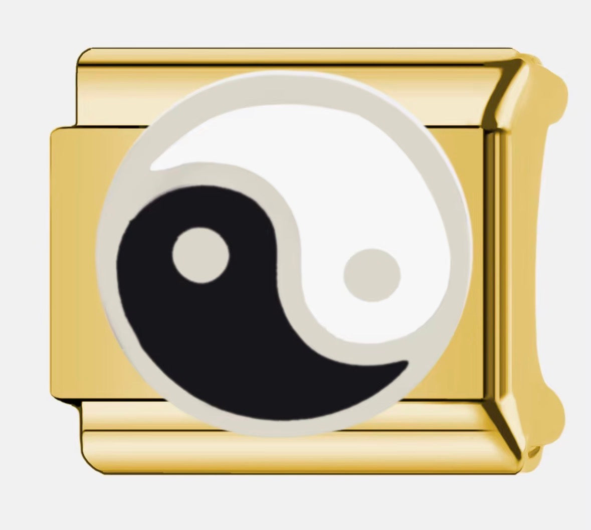 WHITE & BLACK YIN & YANG - GOLD