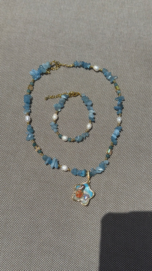 Mother of Pearl Starfish set Blue Set