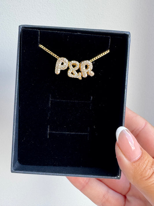 Mini Diamond Initial Letter Necklace - GOLD (4 letters included)