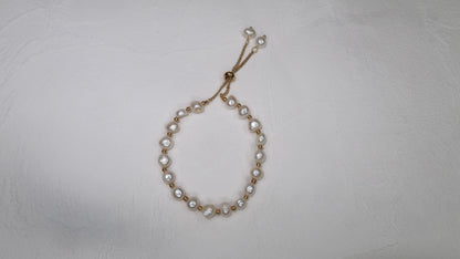 Gold Pearl Adjustable Bracelet