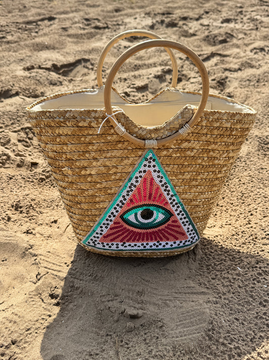 Triangle Evil Eye Beach Bag