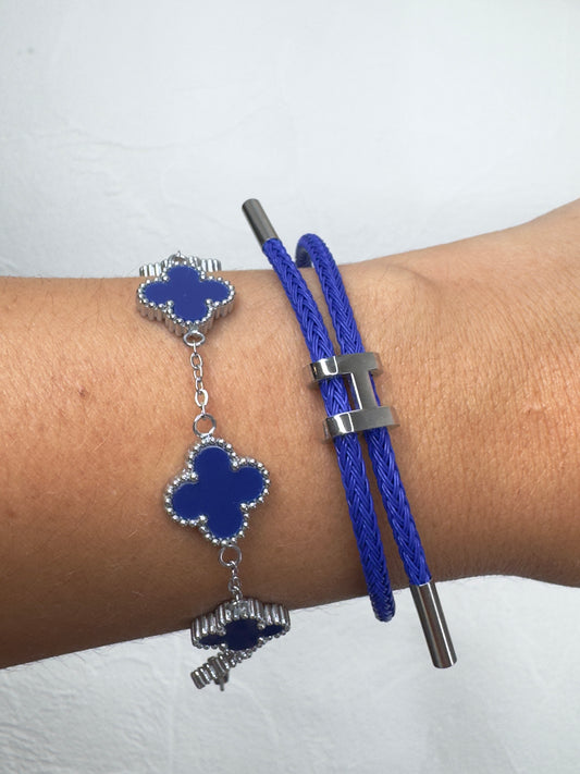 Silver & Blue Bracelet stack
