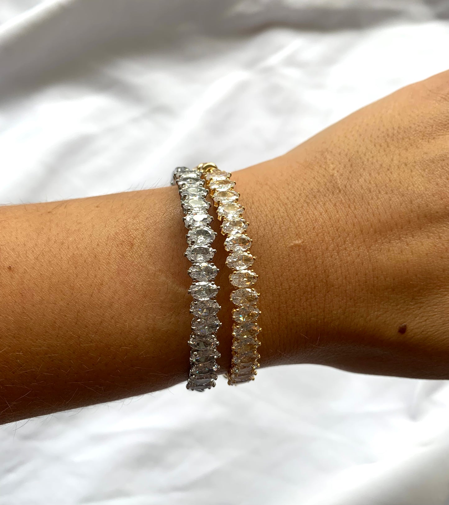 Diamond Bangle - available in Gold or Silver