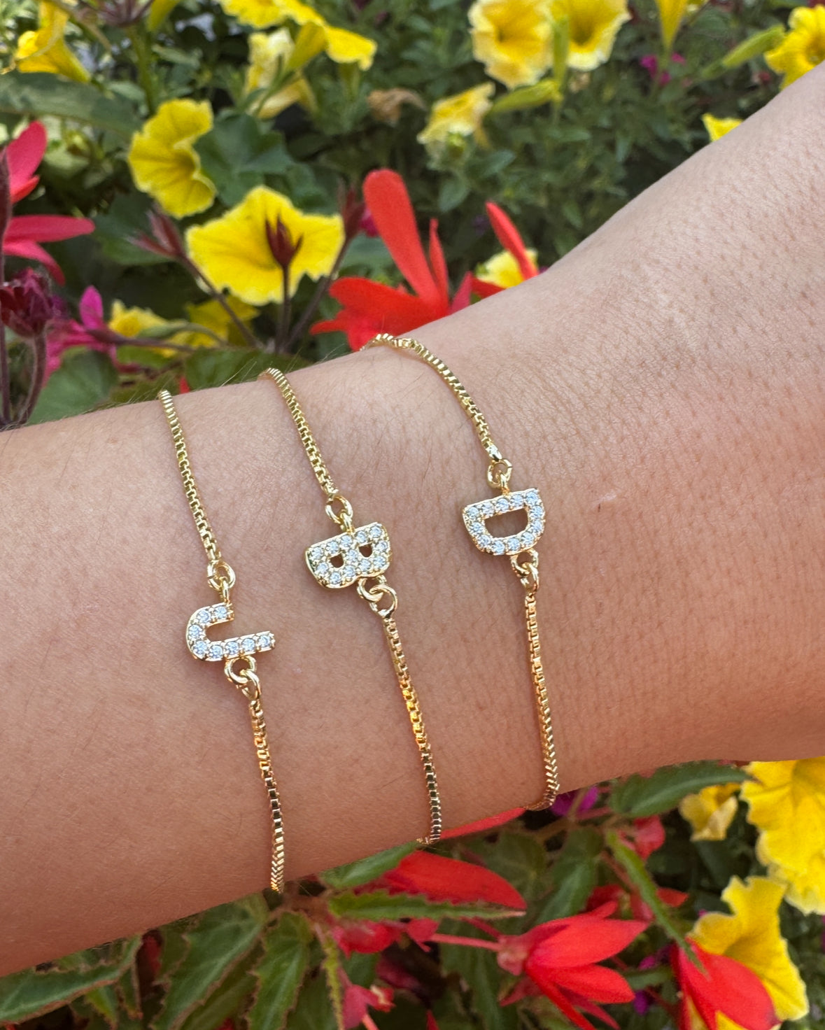 Mini Initial Letter Bracelet - GOLD