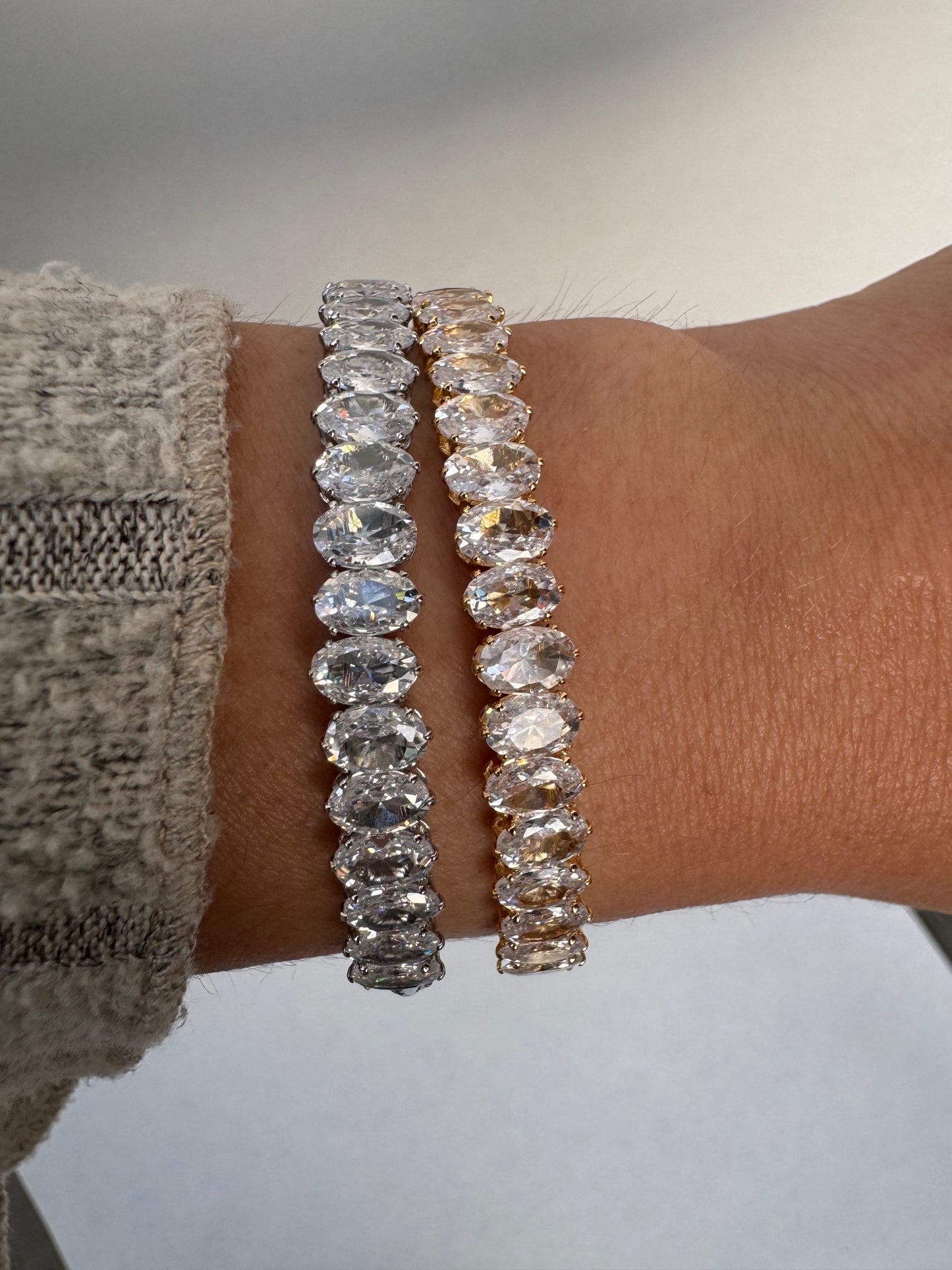 Diamond Bangle - available in Gold or Silver