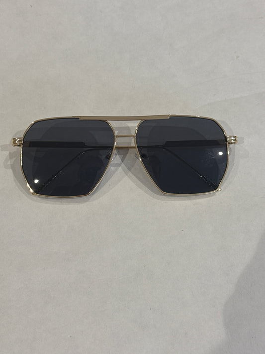 Rectangle sunglasses black & gold