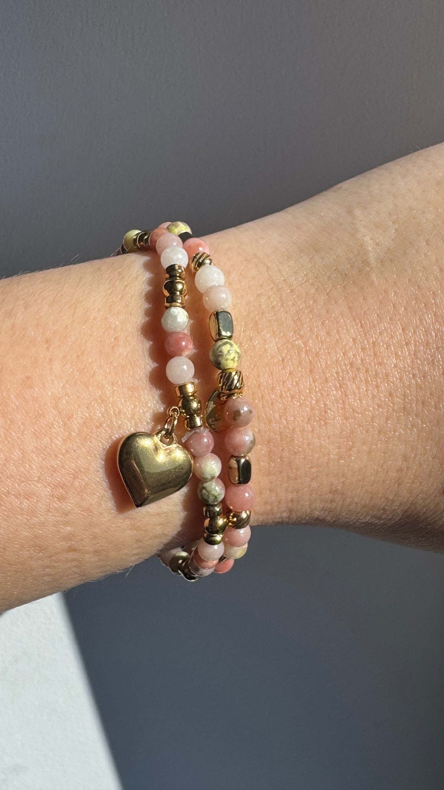 Heart Stone Bracelets - Various colours