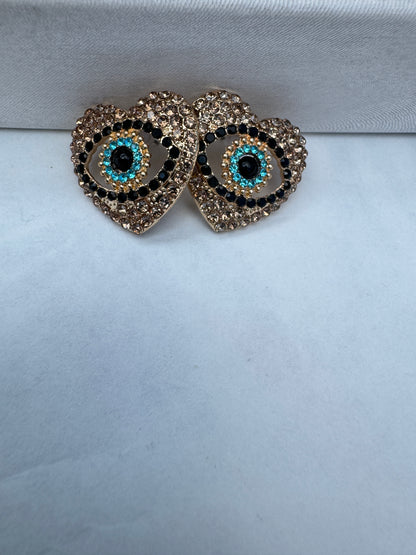 Evil eye diamond studs