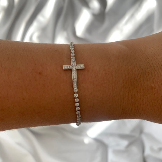 Small Diamond Cross Bracelet