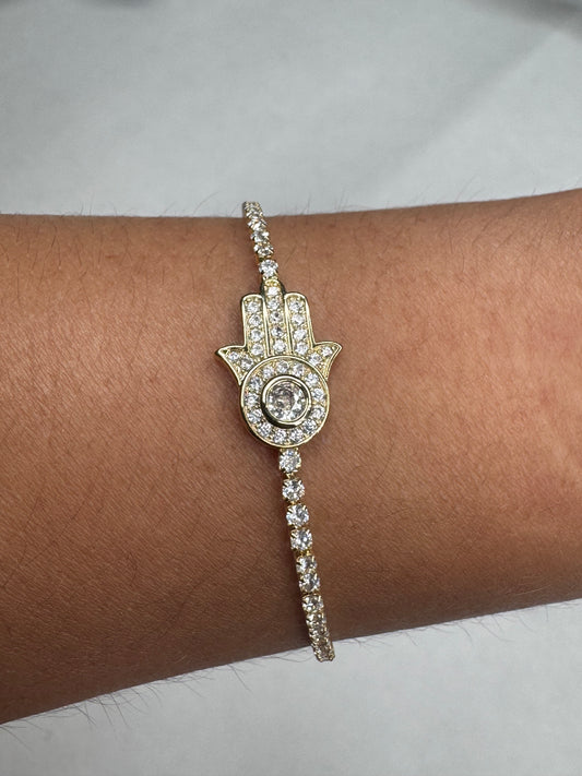 Diamond Hamsa gold bracelet