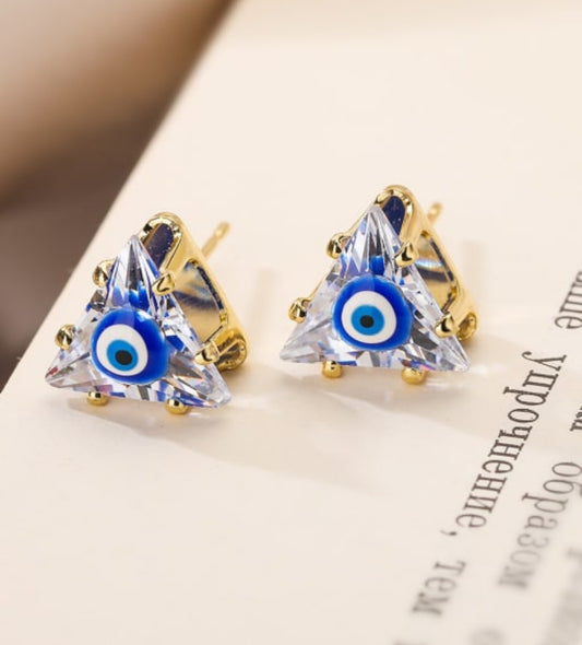 Tringle Evil Eye Gem Studs