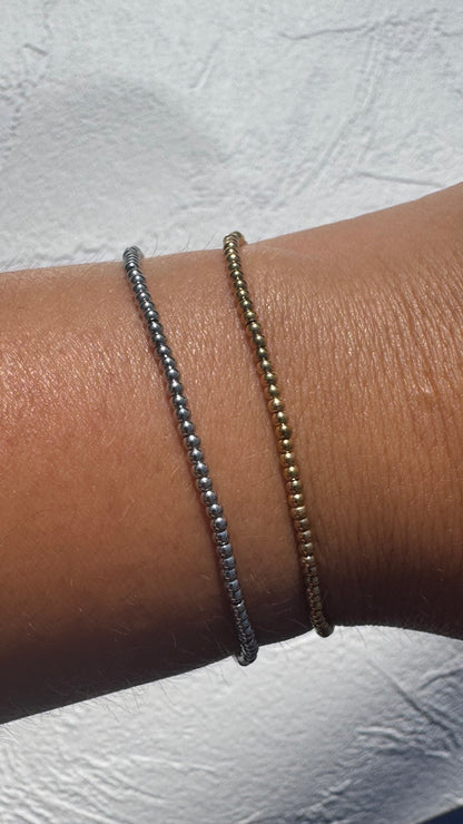 Thin beaded elasticated bracelets