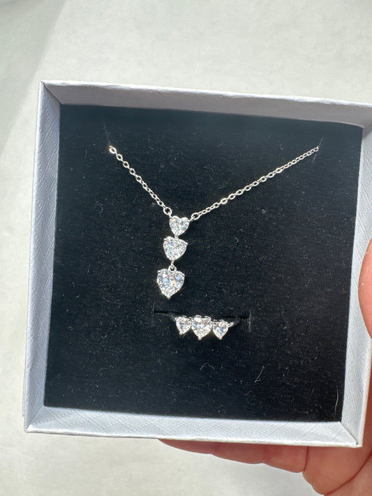 Heart necklace and ring