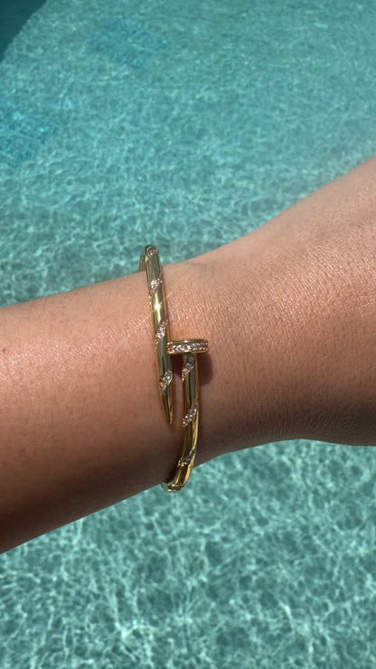 Diamond nail bangle