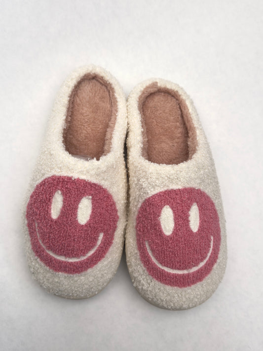 Pink smiley face slippers