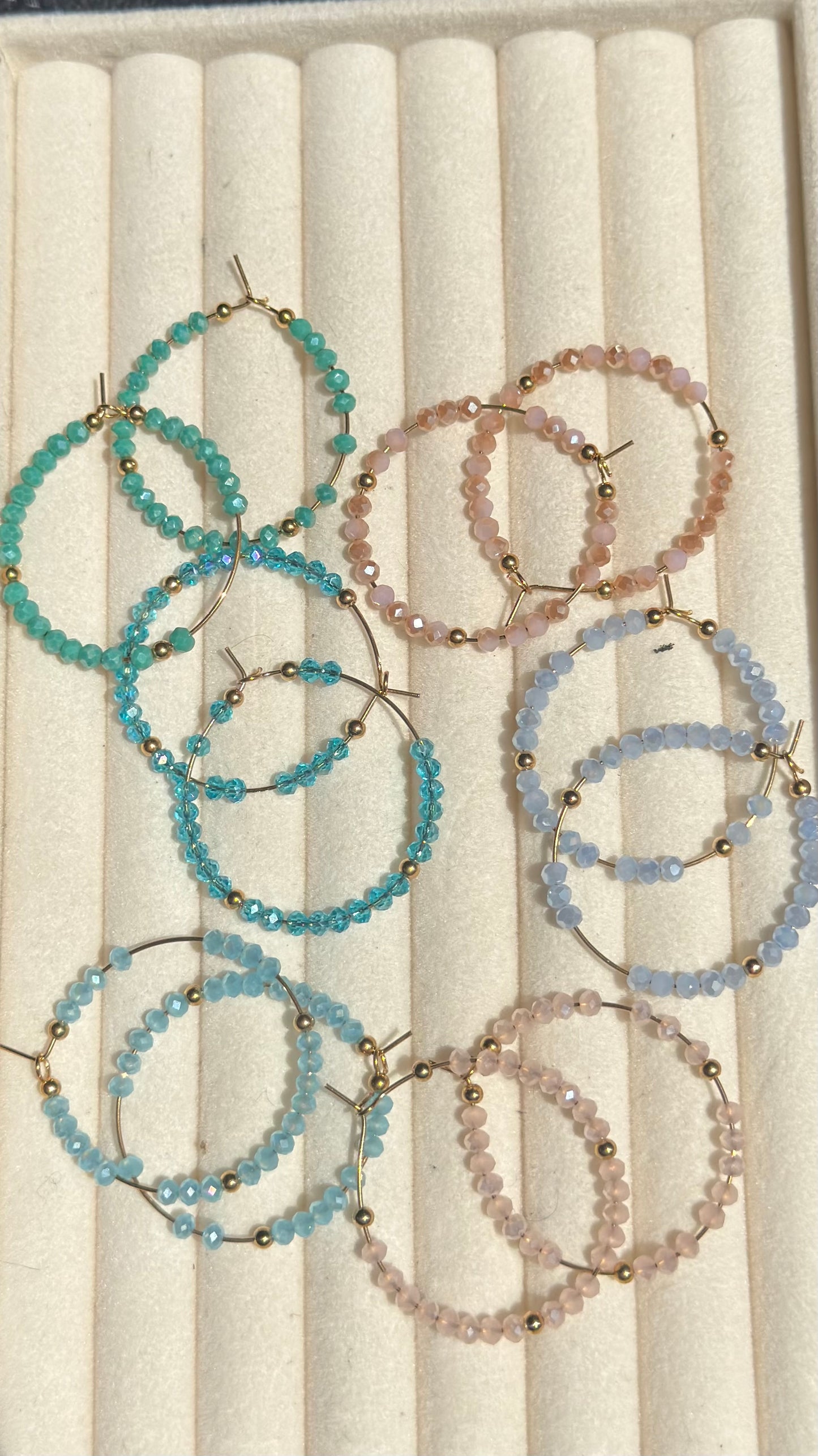 Crystal Hoops - Various colours