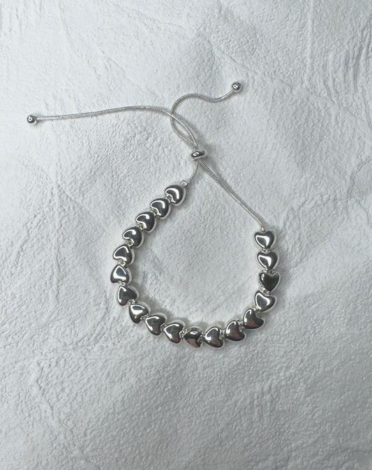 Silver Heart Adjustable Bracelet