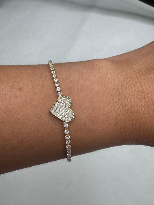 Gold Diamond heart bracelet