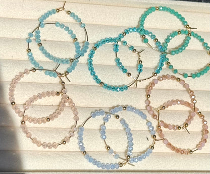 Crystal Hoops - Various colours
