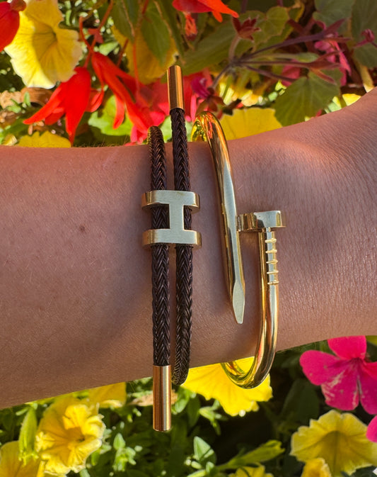 Brown & Gold Bracelet stack