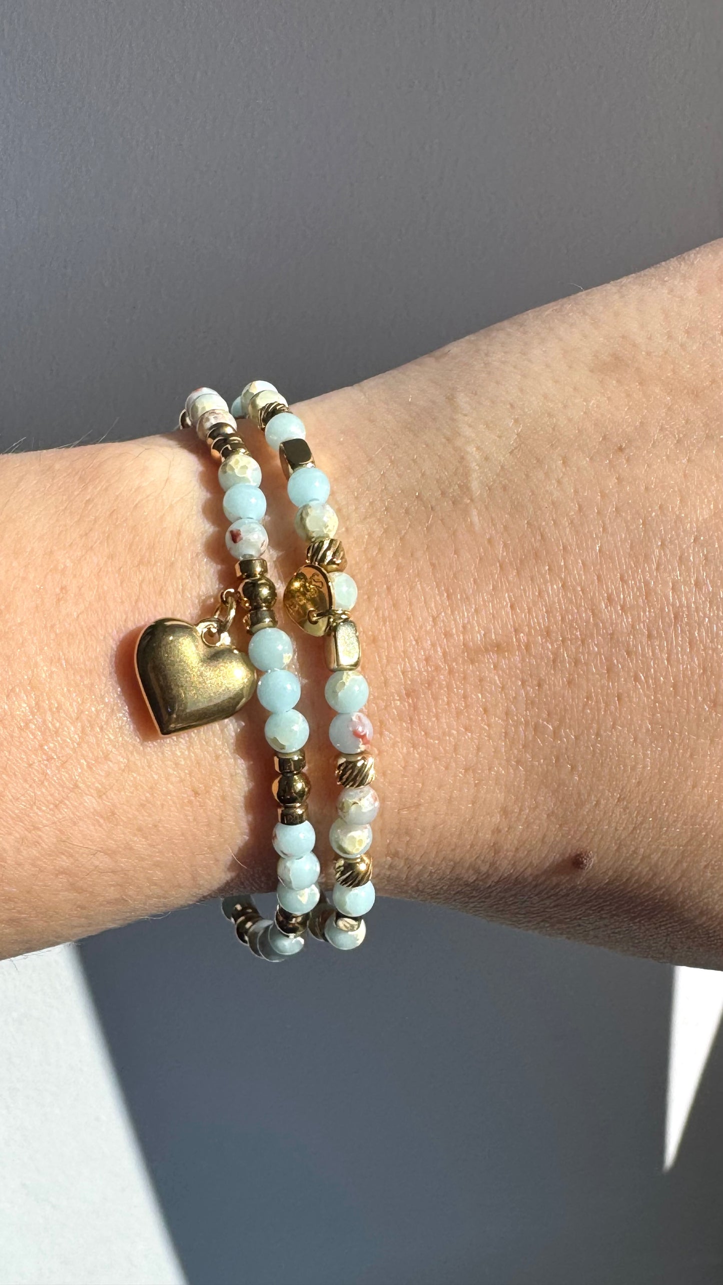 Heart Stone Bracelets - Various colours