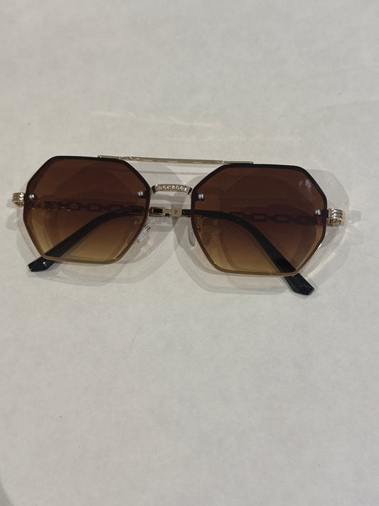Oval tan sunglasses
