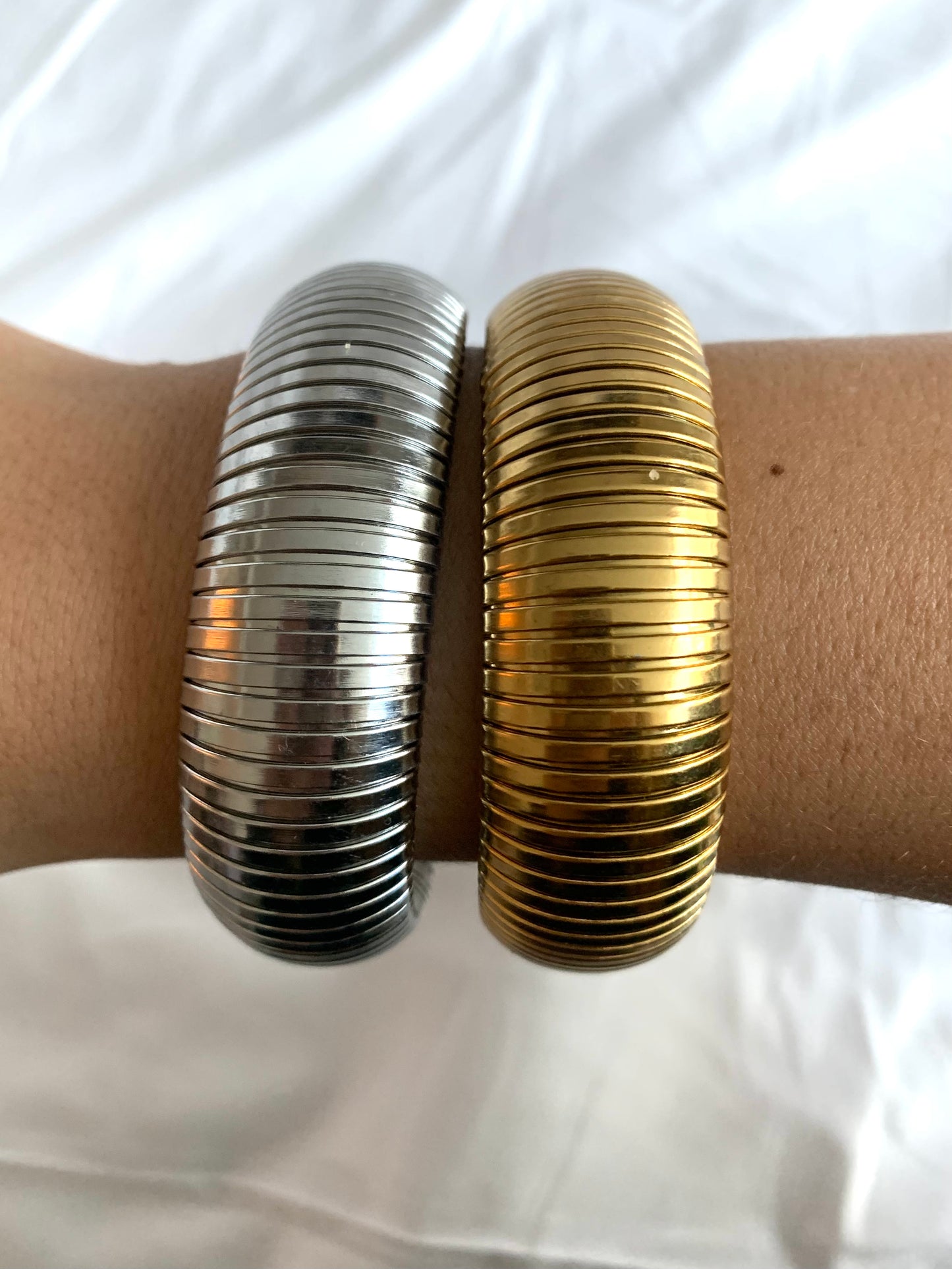 Cuffed Bangles x2 - gold or silver