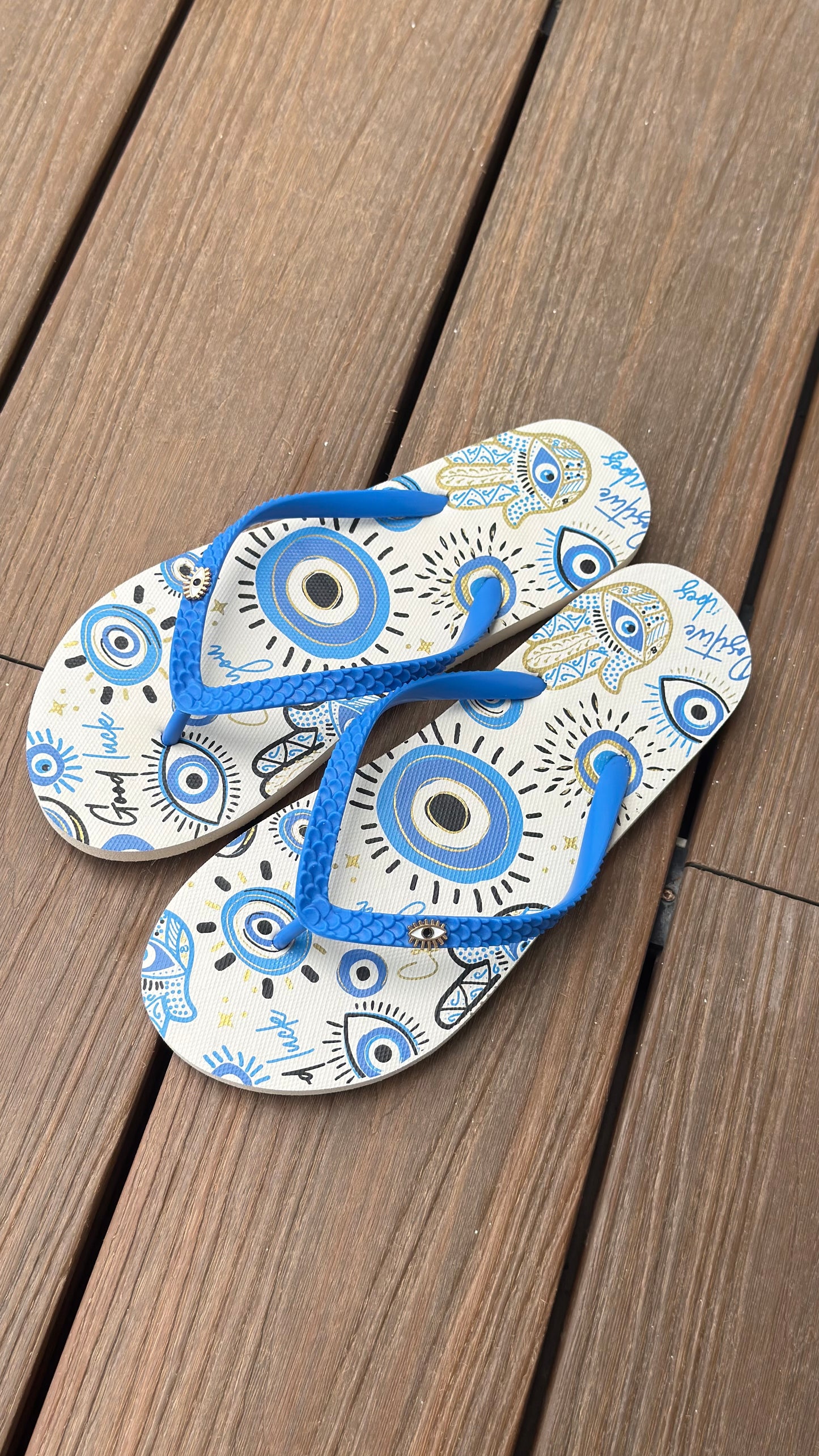 Evil Eye Flip Flops