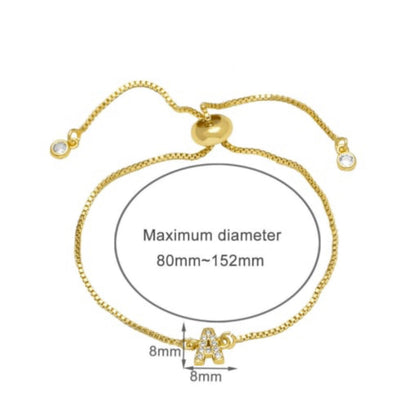 Mini Initial Letter Bracelet - GOLD