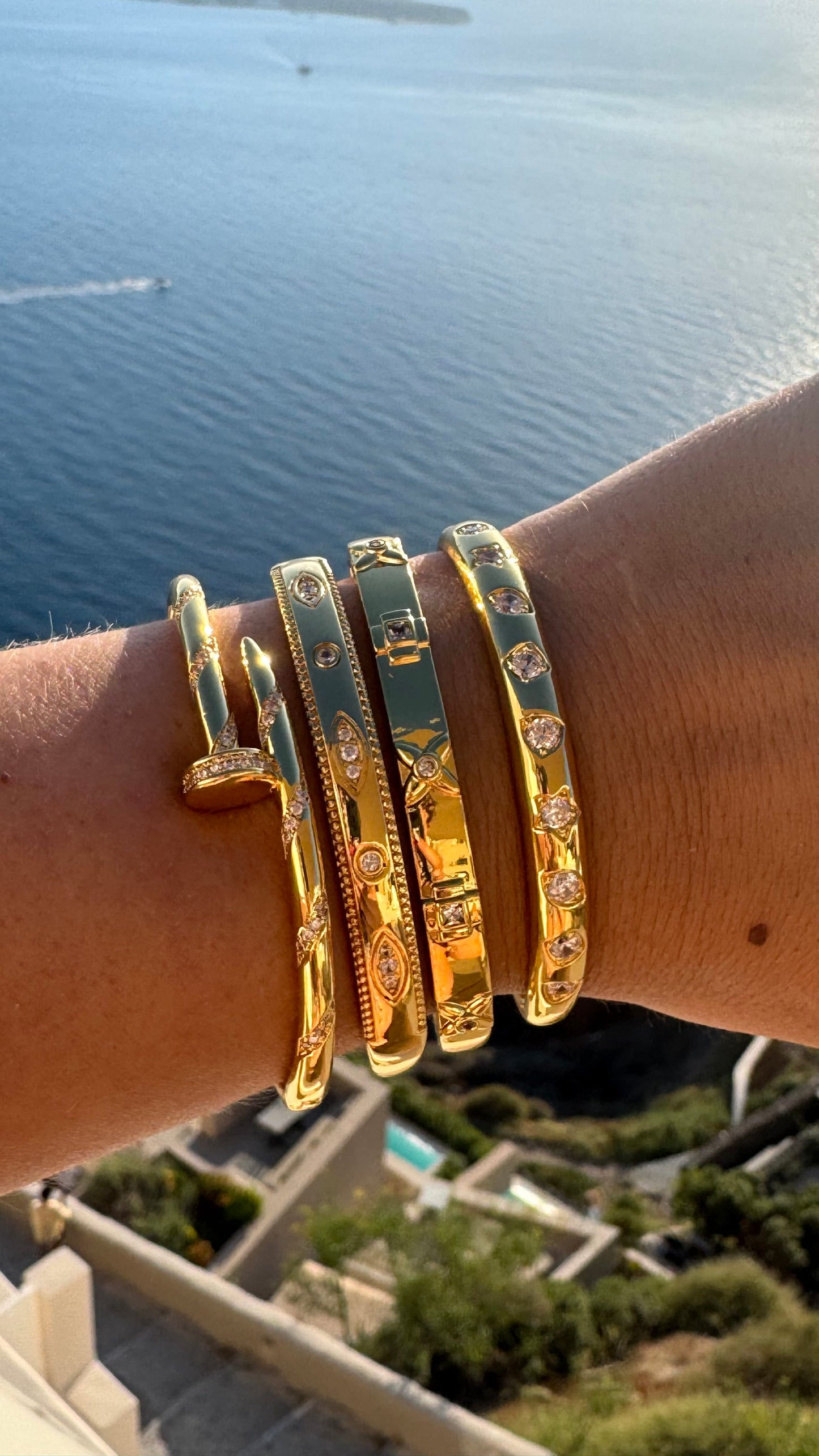 Diamond Gold Bangles - 4 options