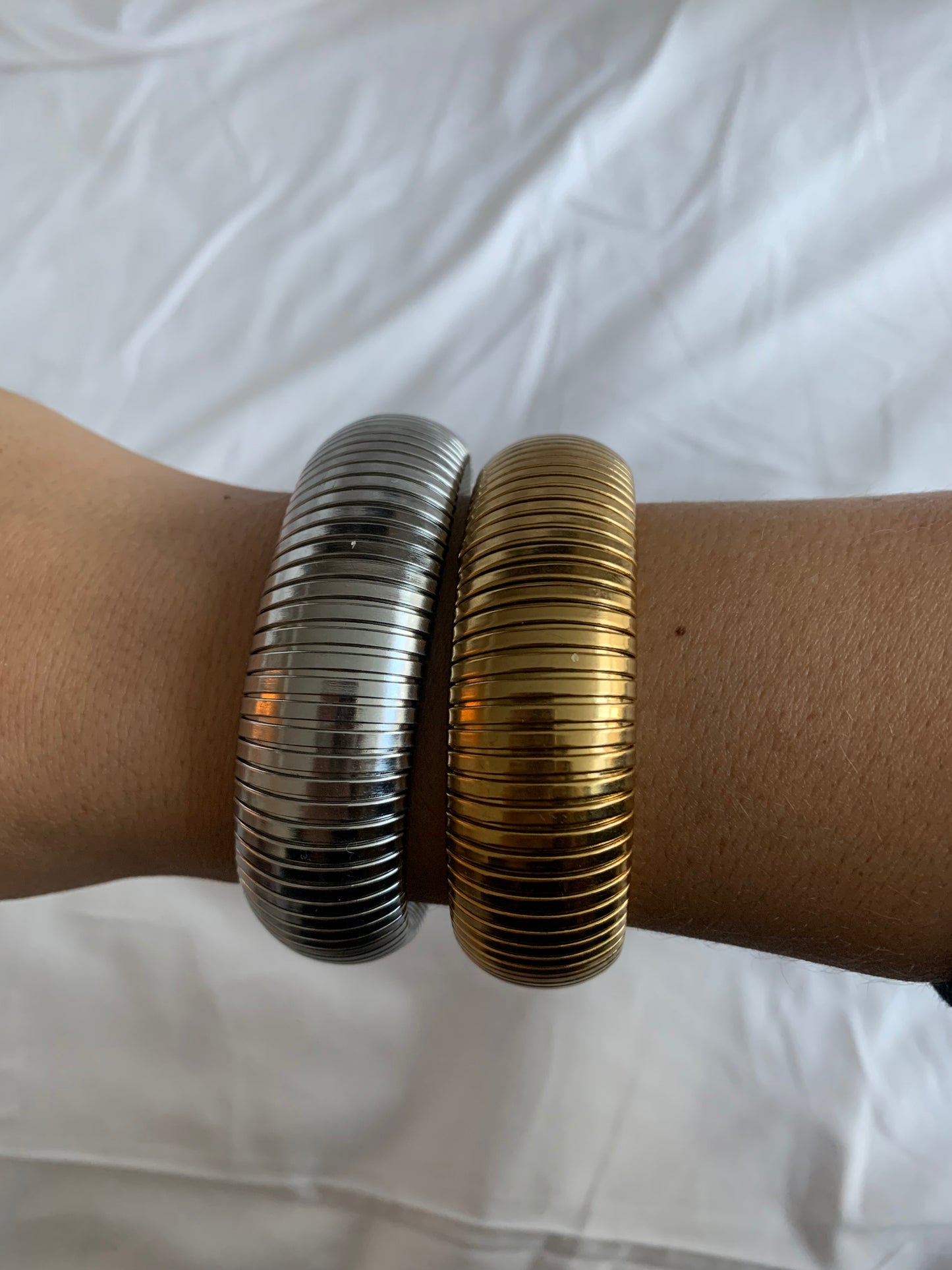 Cuffed Bangles x2 - gold or silver