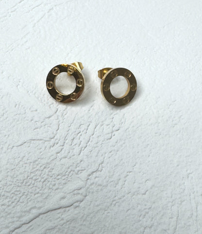 Carter Circle Studs Gold