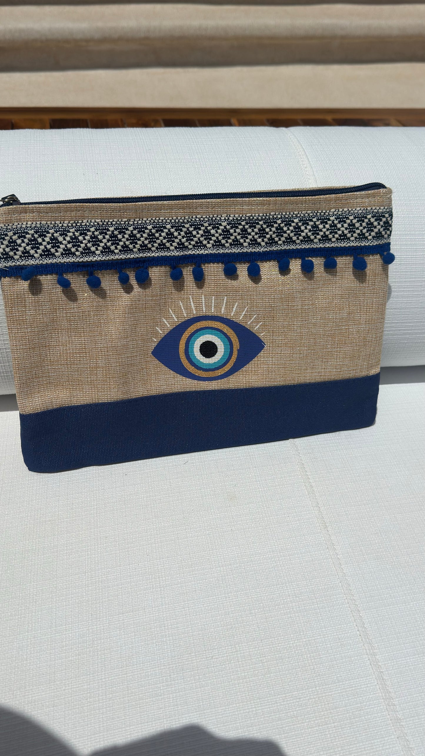 Evil Eye beach bag clutch - various options