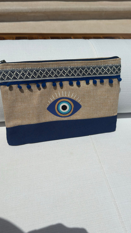 Evil Eye beach bag clutch - various options