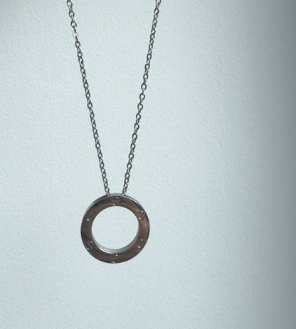 Large Silver Circle Necklace